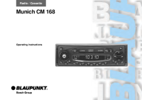 Blaupunkt Munich-CM-168 - Owners Manual